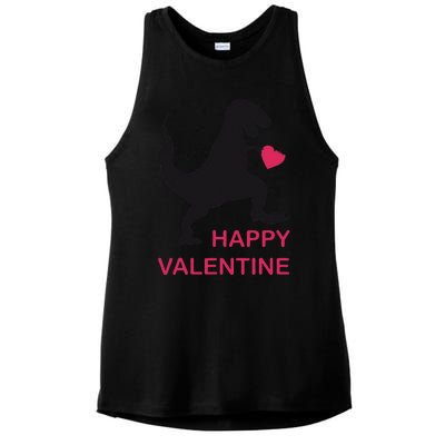 TRex Love Valentine's Day Gift Dino Ladies PosiCharge Tri-Blend Wicking Tank