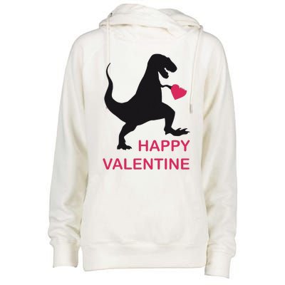 TRex Love Valentine's Day Gift Dino Womens Funnel Neck Pullover Hood