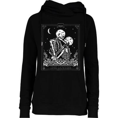 The Lovers Vintage Tarot Card Astrology Goth Halloween Women Womens Funnel Neck Pullover Hood