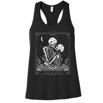 The Lovers Vintage Tarot Card Astrology Goth Halloween Women Women's Racerback Tank