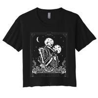 The Lovers Vintage Tarot Card Astrology Goth Halloween Women Women's Crop Top Tee