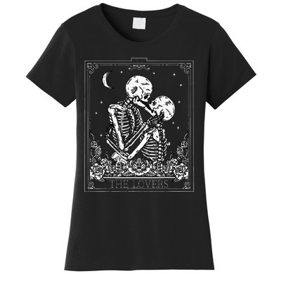 The Lovers Vintage Tarot Card Astrology Goth Halloween Women Women's T-Shirt