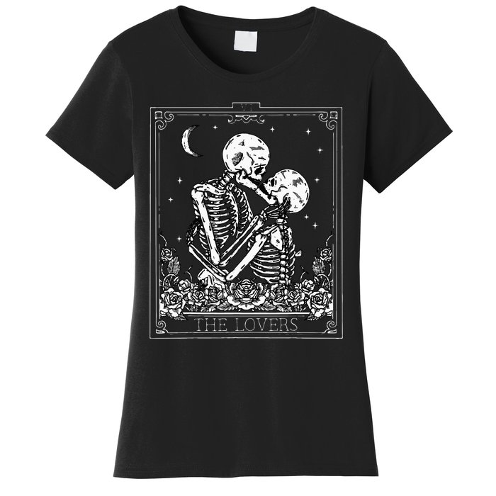 The Lovers Vintage Tarot Card Astrology Goth Halloween Women Women's T-Shirt