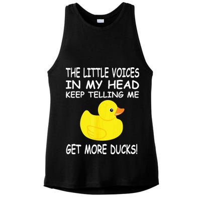 The Little Voices In My Head Keep Telling Me Get More Ducks Ladies PosiCharge Tri-Blend Wicking Tank