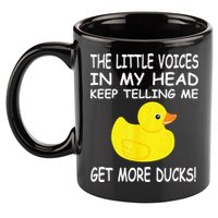 The Little Voices In My Head Keep Telling Me Get More Ducks 11oz C Handle Ceramic Mug