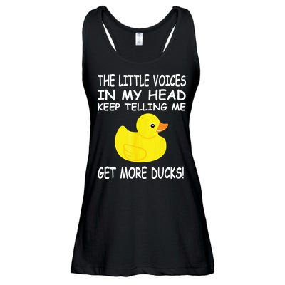 The Little Voices In My Head Keep Telling Me Get More Ducks Ladies Essential Flowy Tank