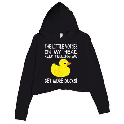 The Little Voices In My Head Keep Telling Me Get More Ducks Crop Fleece Hoodie