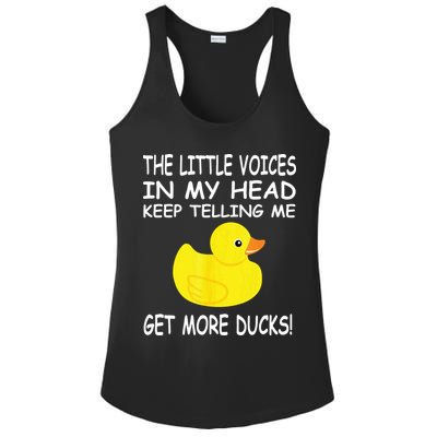 The Little Voices In My Head Keep Telling Me Get More Ducks Ladies PosiCharge Competitor Racerback Tank