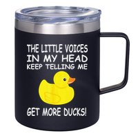 The Little Voices In My Head Keep Telling Me Get More Ducks 12oz Stainless Steel Coffee Mug