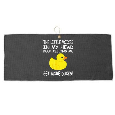 The Little Voices In My Head Keep Telling Me Get More Ducks Large Microfiber Waffle Golf Towel