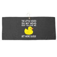 The Little Voices In My Head Keep Telling Me Get More Ducks Large Microfiber Waffle Golf Towel