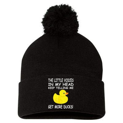 The Little Voices In My Head Keep Telling Me Get More Ducks Pom Pom 12in Knit Beanie