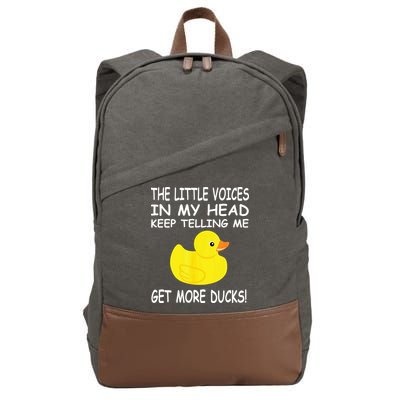 The Little Voices In My Head Keep Telling Me Get More Ducks Cotton Canvas Backpack