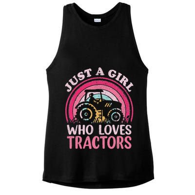Tractor Lover Vintage Just A Girl Who Loves Tractors Ladies PosiCharge Tri-Blend Wicking Tank