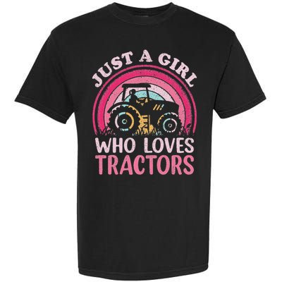 Tractor Lover Vintage Just A Girl Who Loves Tractors Garment-Dyed Heavyweight T-Shirt
