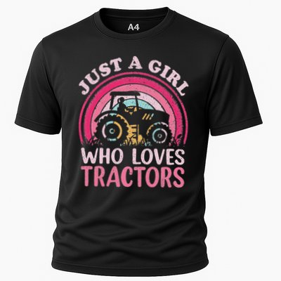 Tractor Lover Vintage Just A Girl Who Loves Tractors Performance Shirt