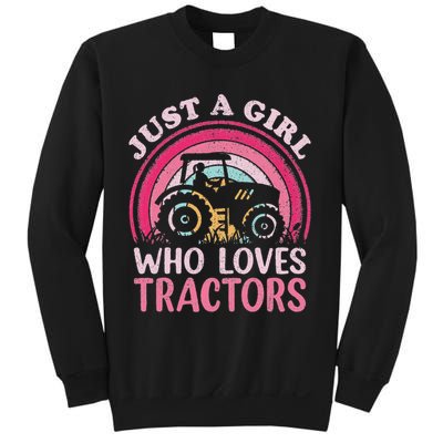 Tractor Lover Vintage Just A Girl Who Loves Tractors Sweatshirt