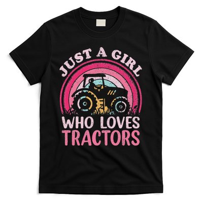 Tractor Lover Vintage Just A Girl Who Loves Tractors T-Shirt