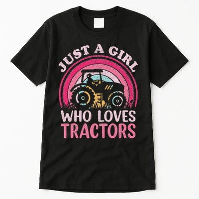 Tractor Lover Vintage Just A Girl Who Loves Tractors Tall T-Shirt