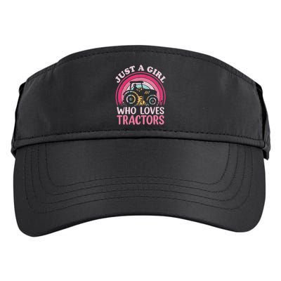 Tractor Lover Vintage Just A Girl Who Loves Tractors Adult Drive Performance Visor