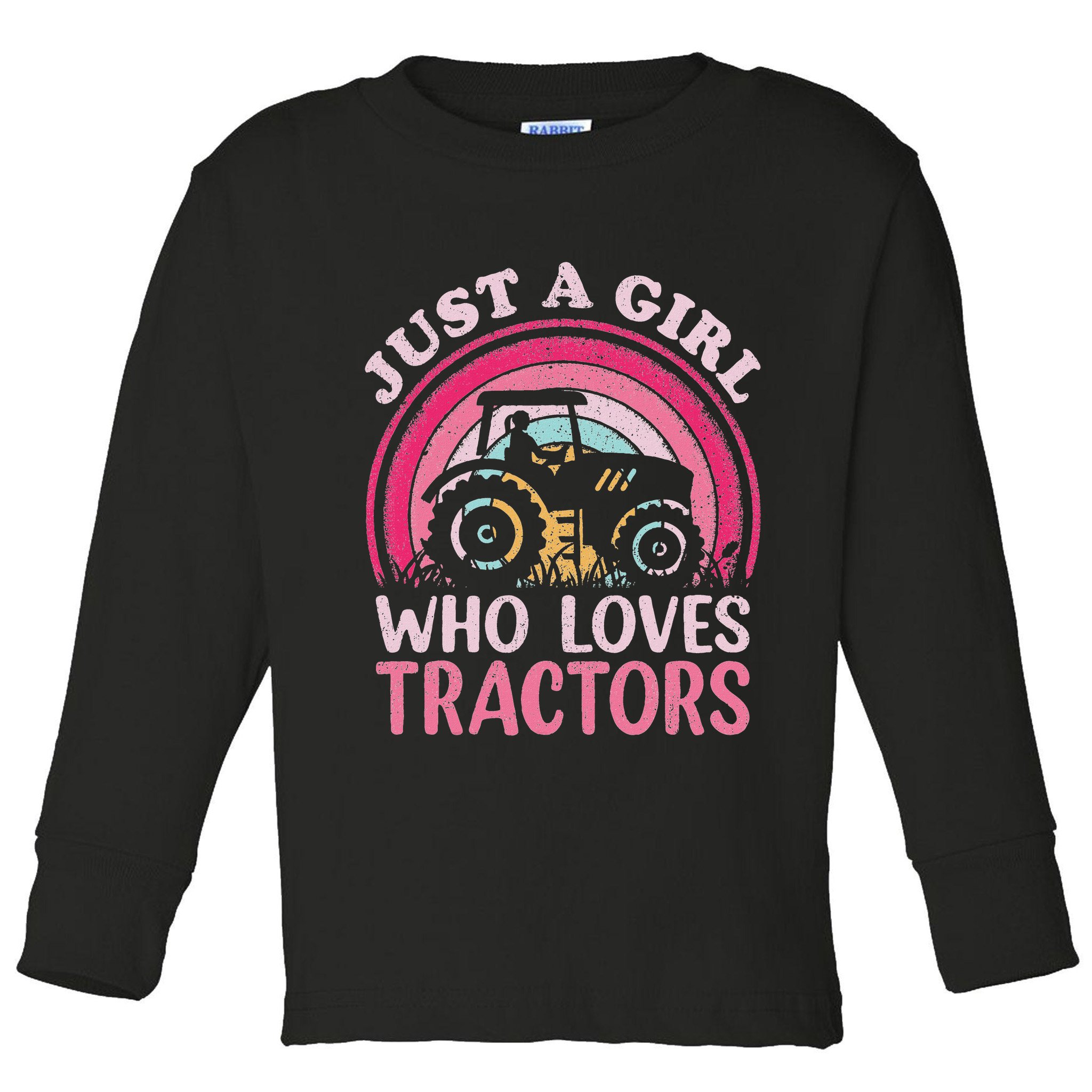Tractor Lover Vintage Just A Girl Who Loves Tractors Toddler Long Sleeve Shirt