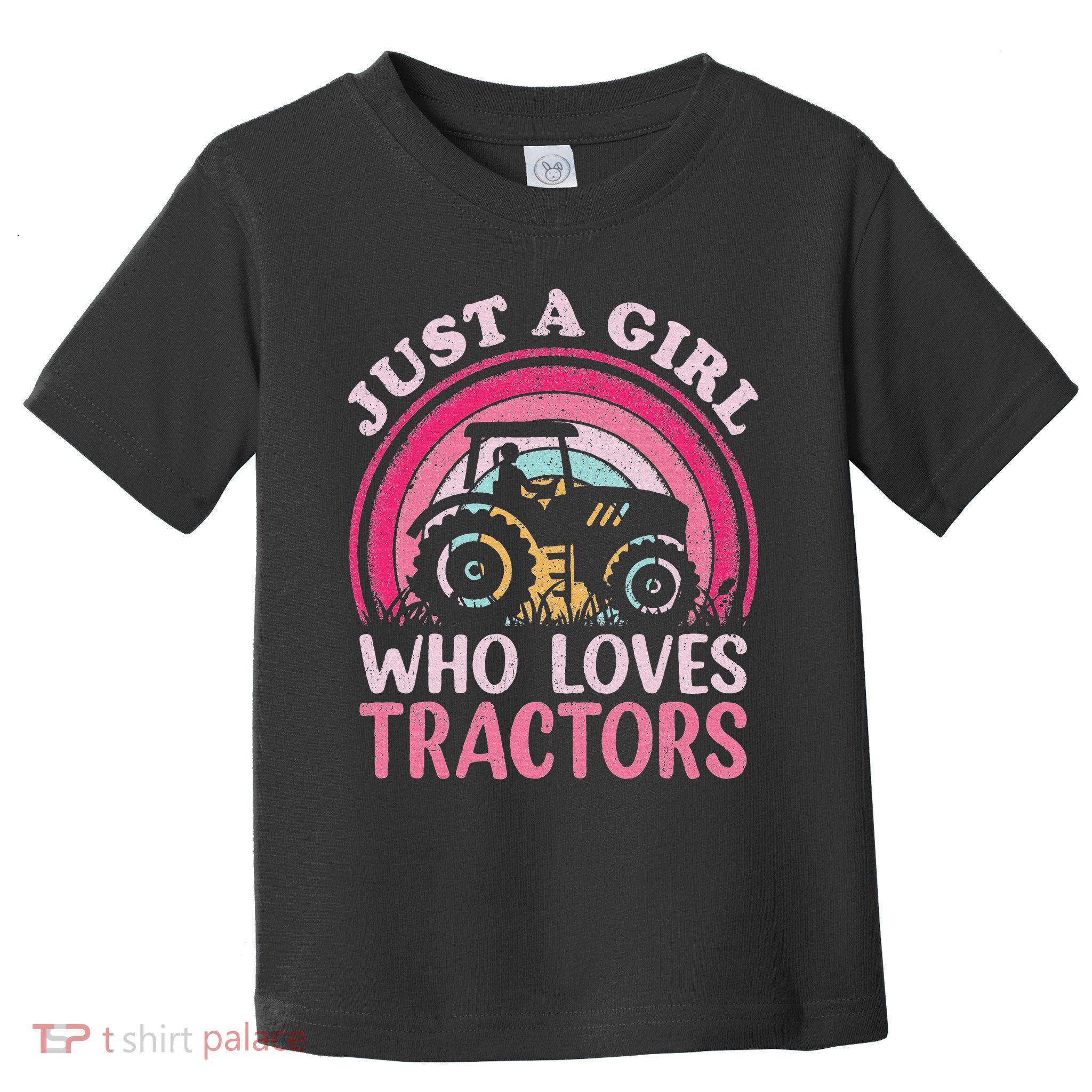 Tractor Lover Vintage Just A Girl Who Loves Tractors Toddler T-Shirt