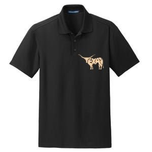 Texas Longhorn Word Art - Cool Animal Dry Zone Grid Polo