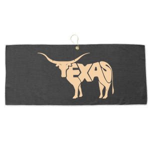 Texas Longhorn Word Art - Cool Animal Large Microfiber Waffle Golf Towel