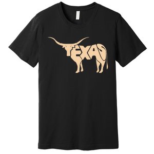 Texas Longhorn Word Art - Cool Animal Premium T-Shirt