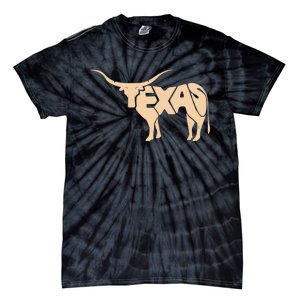 Texas Longhorn Word Art - Cool Animal Tie-Dye T-Shirt