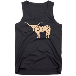 Texas Longhorn Word Art - Cool Animal Tank Top