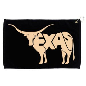 Texas Longhorn Word Art - Cool Animal Grommeted Golf Towel