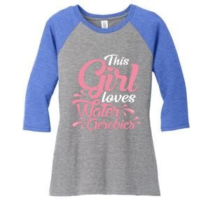 This Loves Water Aerobics Design Water Aerobics Meaningful Gift Women's Tri-Blend 3/4-Sleeve Raglan Shirt