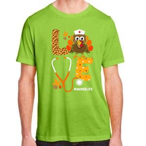 Thanksgiving Love With Stethoscope And Turkey For Nurse Gift Adult ChromaSoft Performance T-Shirt