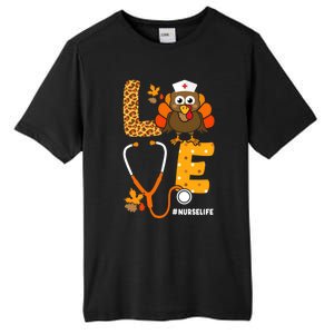 Thanksgiving Love With Stethoscope And Turkey For Nurse Gift Tall Fusion ChromaSoft Performance T-Shirt