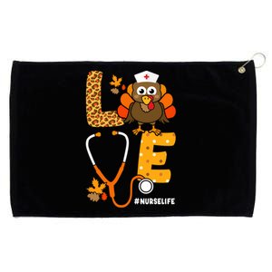 Thanksgiving Love With Stethoscope And Turkey For Nurse Gift Grommeted Golf Towel