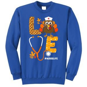 Thanksgiving Love With Stethoscope And Turkey For Nurse Gift Sweatshirt