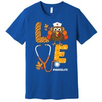 Thanksgiving Love With Stethoscope And Turkey For Nurse Gift Premium T-Shirt