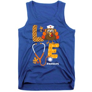 Thanksgiving Love With Stethoscope And Turkey For Nurse Gift Tank Top