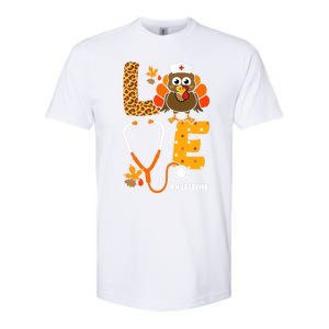 Thanksgiving Love With Stethoscope And Turkey For Nurse Gift Softstyle CVC T-Shirt