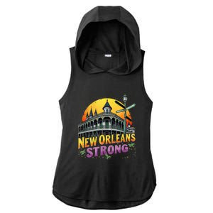 Traveling Lovers We Stand Nola Strong New Orleans Apparel Ladies PosiCharge Tri-Blend Wicking Draft Hoodie Tank