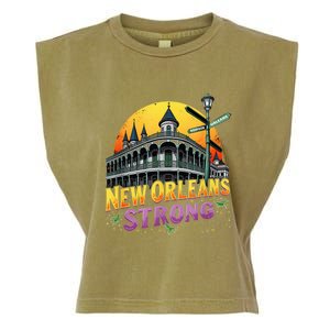 Traveling Lovers We Stand Nola Strong New Orleans Apparel Garment-Dyed Women's Muscle Tee