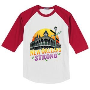 Traveling Lovers We Stand Nola Strong New Orleans Apparel Kids Colorblock Raglan Jersey