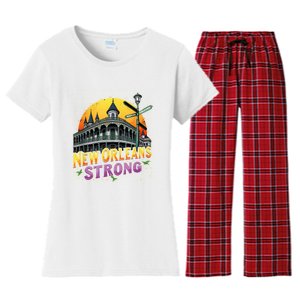 Traveling Lovers We Stand Nola Strong New Orleans Apparel Women's Flannel Pajama Set