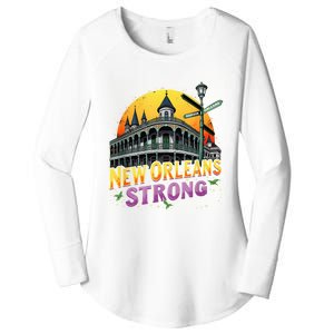 Traveling Lovers We Stand Nola Strong New Orleans Apparel Women's Perfect Tri Tunic Long Sleeve Shirt