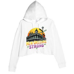 Traveling Lovers We Stand Nola Strong New Orleans Apparel Crop Fleece Hoodie