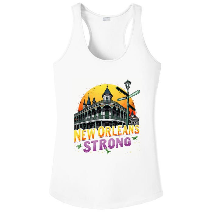 Traveling Lovers We Stand Nola Strong New Orleans Apparel Ladies PosiCharge Competitor Racerback Tank