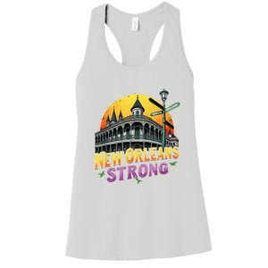 Traveling Lovers We Stand Nola Strong New Orleans Apparel Women's Racerback Tank