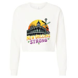 Traveling Lovers We Stand Nola Strong New Orleans Apparel Cropped Pullover Crew