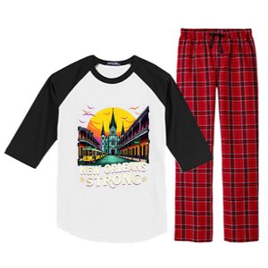 Traveling Lovers We Stand Nola Strong New Orleans Costume Raglan Sleeve Pajama Set